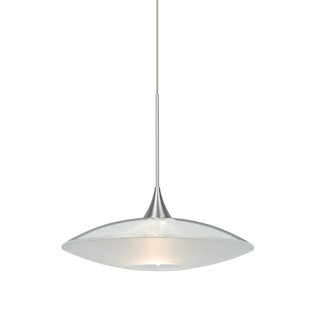 Spazio Cord Pendant, Clear/Frost, Satin Nickel, 1x35W Halogen